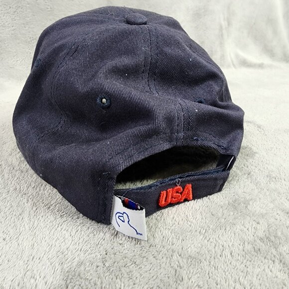 US NAVY USN SIDE AMERICAN FLAG USA FLAG BALL CAP HAT NAVY ADJUSTABLE - Picture 6 of 9